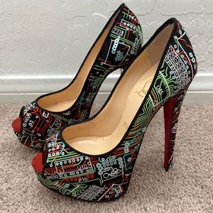 Christian Louboutin Lady Peep Geek Heels Size 35